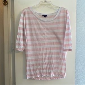 American Eagle Soft Pink & White Stripe Top